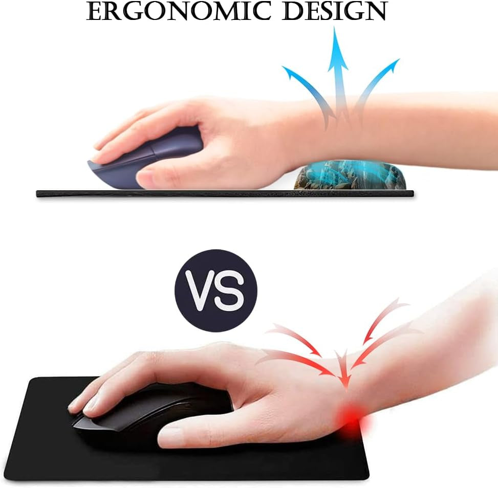 Mouse Pad with Wrist Rest,Ergonomic Mouse Pads Wrist Support for Desk,Large Mousepad for Wireless Mouse Gaming Laptop Work Home Desk Accessories Office Supplies Decor,9 X 10 In,Fall Forest