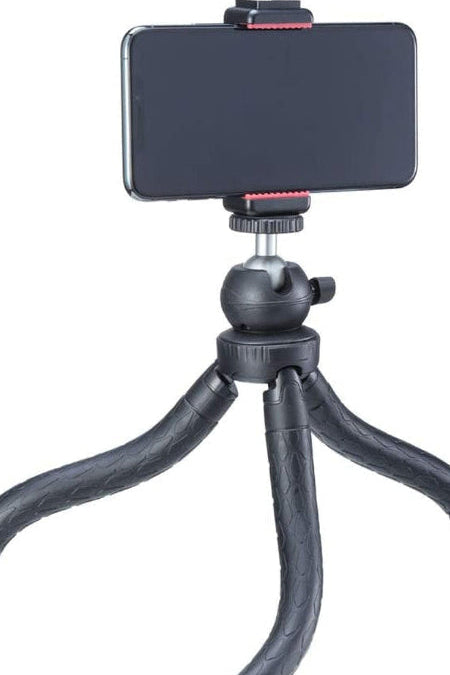 ST-07 Phone Tripod Mount with Cold Shoe Mount for Microphone LED Video Light 1/4'' Tripod Screw for Iphone 11/Pro/Pro Max XS Max XR X 8 7 plus Samsung Galaxy Oneplus Google Pixel Vlog Vlogging